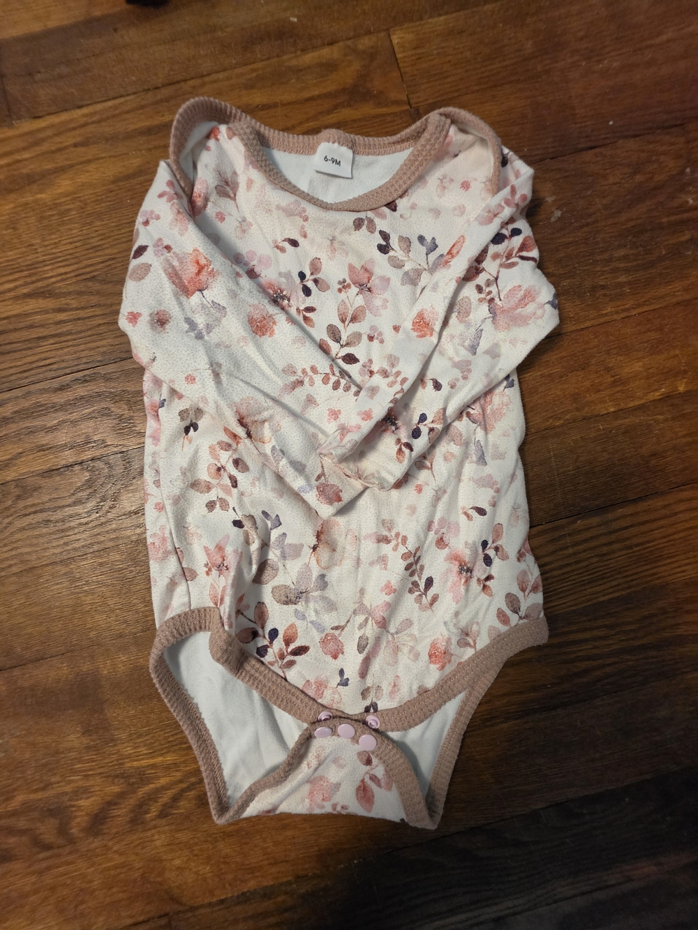Baby Bundle Carter's Floral Long Sleeve Baby Bodysuit - White, Pink, Mauve